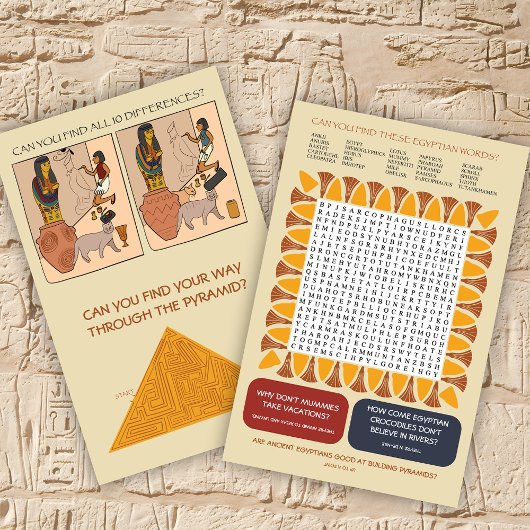 Egyptische Thema Spelletjes en Puzzels Activiteite Flyer
