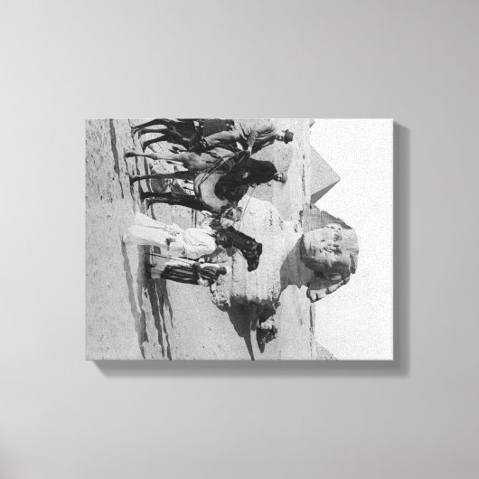 Egyptische toeristen die de Nijl reizen, Sphix Canvas Afdruk (Voorkant)