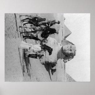 Egyptische toeristen die de Nijl reizen, Sphix Poster