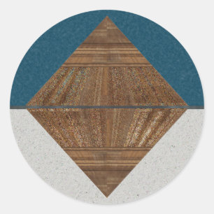 Egyptische Topaz gouden piramide Abstracte kunst Ronde Sticker