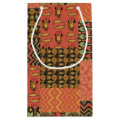 Egyptische Tribal Rood Groen Zwart Faux Patchwork Klein Cadeauzakje (Achterkant)