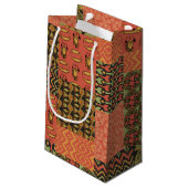 Egyptische Tribal Rood Groen Zwart Faux Patchwork Klein Cadeauzakje (Achterkant Gekanteld)