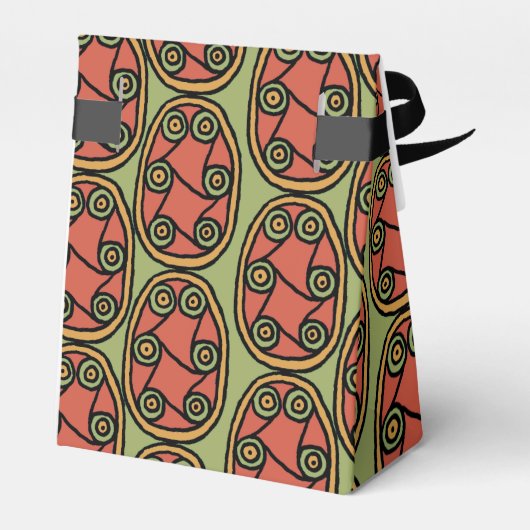 Egyptische Tribal Shield op Groene Tent Favor Bag Bedankdoosjes (Achterkant)