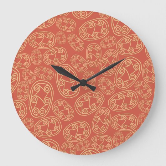 Egyptische Tribal Shields op Rode Muur Klok (Voorkant)