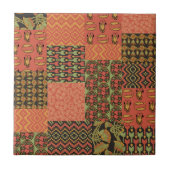 Egyptische tribale faux patchwork keramische tegel tegeltje (Voorkant)