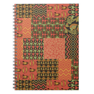 Egyptische tribale Faux Patchwork Spiral Notebook Notitieboek