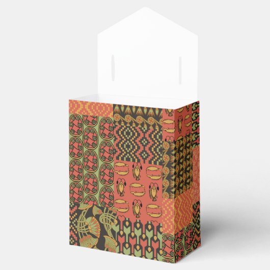Egyptische tribune Faux Patchwork Tent Favor Box Bedankdoosjes (Geopend)