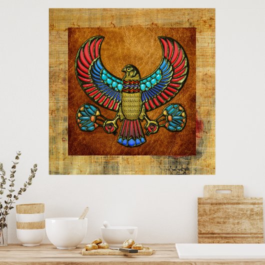 Egyptische valk poster (Keuken)