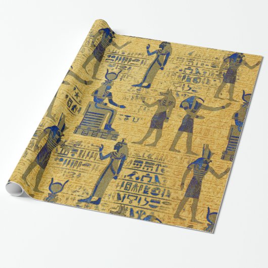  Egyptische versiering met Lapiz Lazuli Cadeaupapier (Uitgerold)
