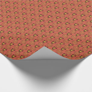 Egyptische vis, krokodil op rood omslagpapier cadeaupapier