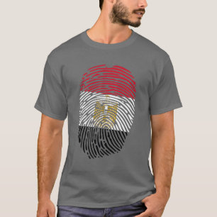 Egyptische vlag als vingerafdruk stijlvolle T-Shir T-shirt