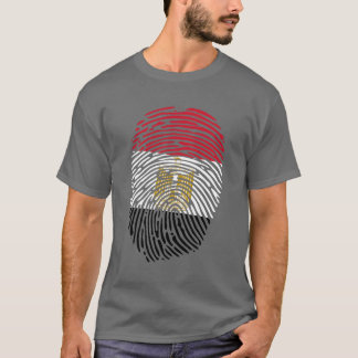 Egyptische vlag als vingerafdruk stijlvolle T-Shir T-shirt