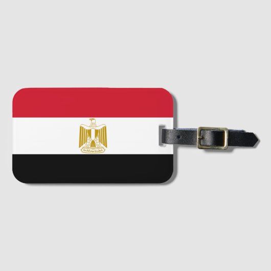 Egyptische vlag bagagelabel (Voorkant (horizontaal))