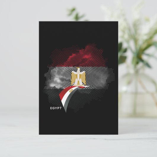 Egyptische vlag bedankkaart (Staand voorkant)
