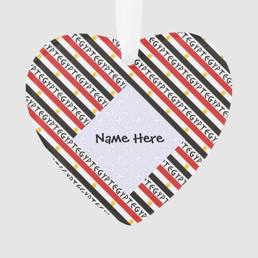 Egyptische vlag betegeld gepersonaliseerd ornament (voorkant)