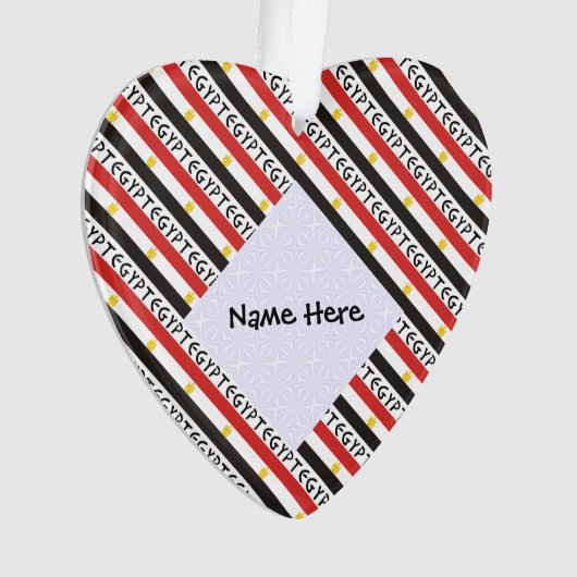 Egyptische vlag betegeld gepersonaliseerd ornament (voorkant)