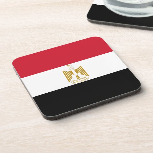 Egyptische vlag bier onderzetter (Linkerzijde)
