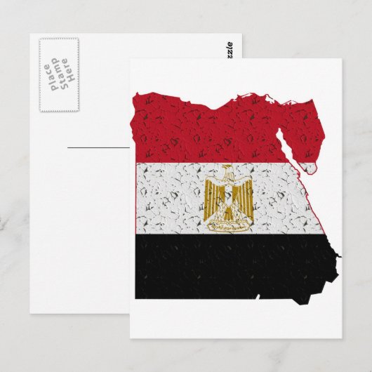 Egyptische vlag briefkaart (Voorkant / Achterkant)