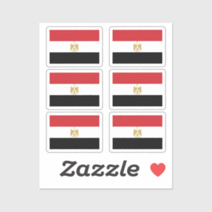 Egyptische vlag Collectie van 6 Sticker