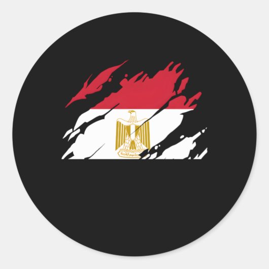 Egyptische vlag Egypte Ronde Sticker (Voorkant)