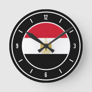 Egyptische vlag Elegant Ronde Klok