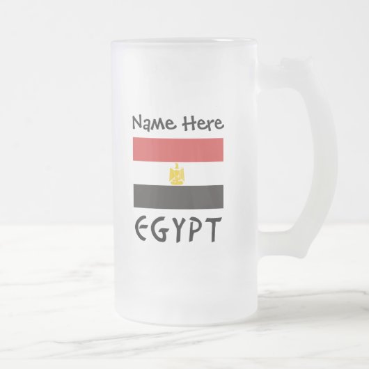 Egyptische vlag gepersonaliseerd matglas bierpul (Rechts)