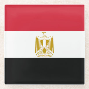 Egyptische vlag glazen onderzetter