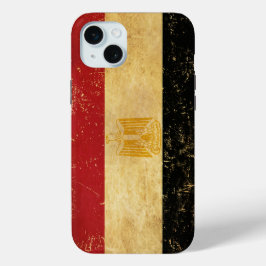 Egyptische vlag Grunge iPhone 15 Mini Hoesje