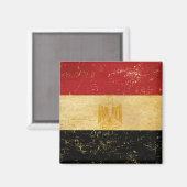Egyptische vlag  Grunge Design Magnet (Voorkant / Achterkant)