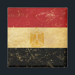 Egyptische vlag Grunge Design Magnet<br><div class="desc">Magneet met de Egyptische vlag in distressed grunge oude stijl ontwerp. Dit oude ontwerp met krassen heeft de Egyptische vlag in retro stijl. Dit ontwerp is geweldig om te shows dat je trots bent om Egyptisch te zijn.</div>