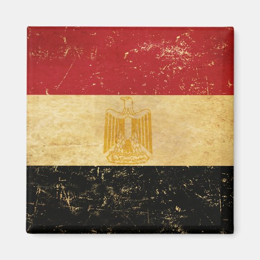 Egyptische vlag  Grunge Design Magnet (Voorkant)
