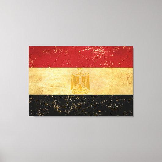 Egyptische vlag Grunge ontwerp Canvas Afdruk (Voorkant)