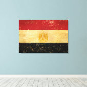 Egyptische vlag Grunge ontwerp Canvas Afdruk (Insitu (Houten vloer))