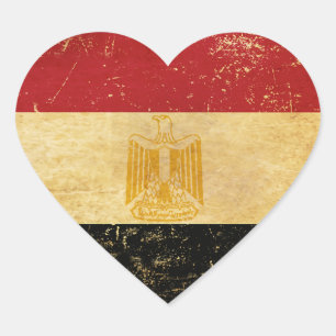 Egyptische vlag  Grunge ontwerp Hart Sticker