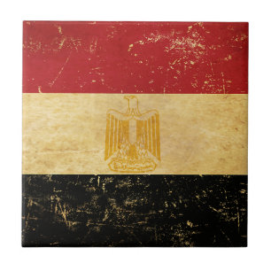 Egyptische vlag Grunge ontwerp keramische Tegel Tegeltje