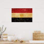 Egyptische vlag Grunge ontwerp Poster (Keuken)