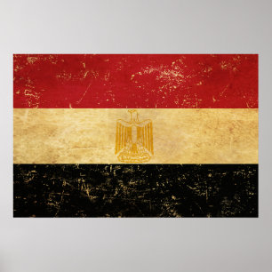 Egyptische vlag  Grunge ontwerp Poster