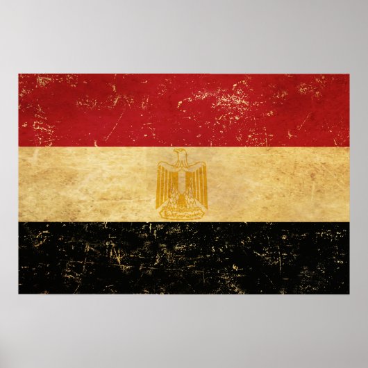 Egyptische vlag Grunge ontwerp Poster (Voorkant)