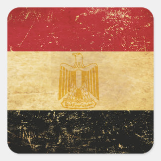 Egyptische vlag  Grunge ontwerp Vierkante Sticker