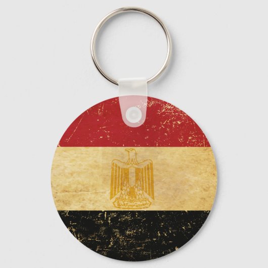 Egyptische vlag Grunge Sleutelhanger (Voorkant)