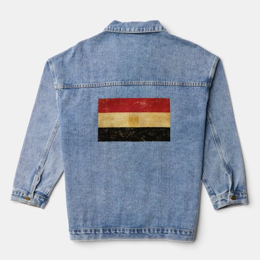 Egyptische vlag Grunge Vrouwen Denim Jacket (Achterkant)