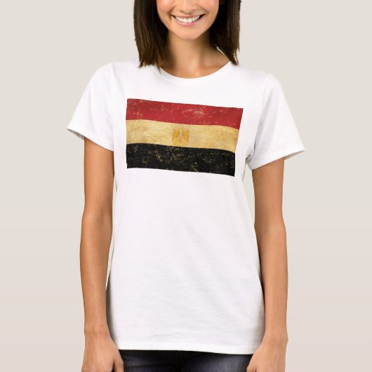 Egyptische vlag Grunge Vrouwen Wit T-shirt (Voorkant)