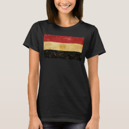Egyptische vlag Grunge Vrouwen Zwart T-shirt