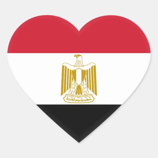 Egyptische vlag hart sticker (Voorkant)