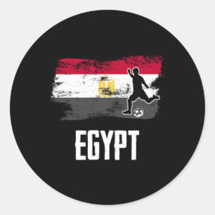 Egyptische Vlag Jersey Egyptisch Voetbalteam Egypt Ronde Sticker