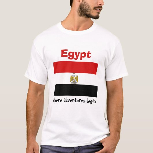 Egyptische vlag + kaart + T-shirt voor tekst (Voorkant)