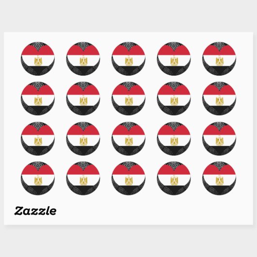 Egyptische vlag kopen ronde sticker (Vel)