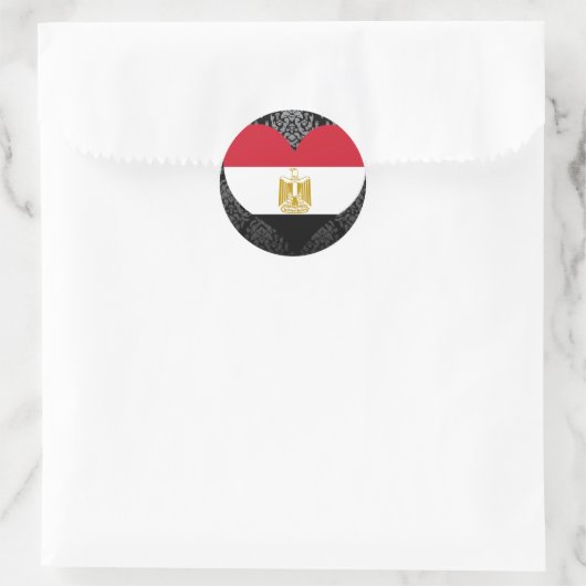 Egyptische vlag kopen ronde sticker (Tas)