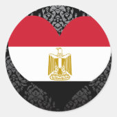 Egyptische vlag kopen ronde sticker (Voorkant)