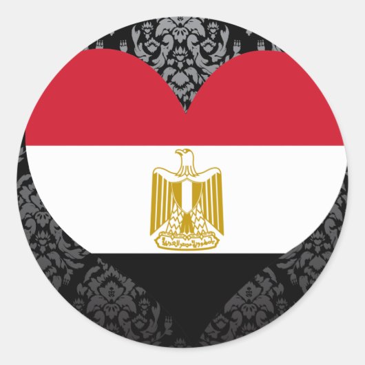 Egyptische vlag kopen ronde sticker (Voorkant)